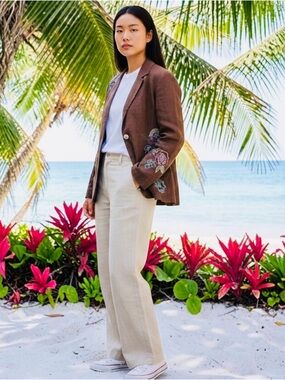 J. Jill Brown Blazer Tailored Cotton Jacket.
Several sizes